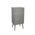 Pacific Lifestyle Dark Grey Pine Wood 5 Drawer Tall Boy