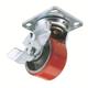 Draper 125mm Diameter Swivel Plate Fi x Ing Heavy Duty Polyurethane Wheel with Brake - S.W.L. 300Kg