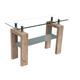 Telford Glass Top Console Table High Gloss Natural