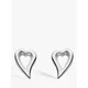Kit Heath Desire Love Story Small Heart Stud Earrings, Silver