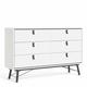 Indoor Furniture Group Ry Wide Double 6 Drawer Chest In Matt White