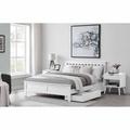 Furniture Box Azure White Wooden Solid Pine Quality Double Bed Frame And Sprung Luxury Mattres