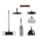 Tower 5-in-1 Cleaning Set with Dust Pan and Brush, Kitchen Brush, Dish Brush & Scrub Brush - Black and Blush Gold