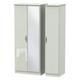 Welcome Furniture Ready Assembled Indices 3-Door Wardrobe with Mirror - White/Grey