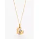 L & T Heirlooms 9ct Yellow and White Gold Second Hand Diamond Heart and Footprint Round Pendant Necklace