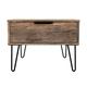 Welcome Furniture Ready Assembled Hirato Large Bedside Cabinet Vintage Oak With Black Metal Hairpin Legs