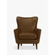 John Lewis Thomas Leather Wing Chair, Dark Leg