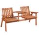 Outsunny 2 Seater Garden Bench Patio Antique Loveseat with Armrest Steel Orange