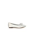 'Cally' Bow Detail Pointed Toe Ballerina Bridal Pump Shoes