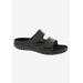 Extra Wide Width Women's Cruize Footbed Sandal by Drew in Black Leather (Size 10 1/2 WW)