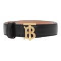 Burberry Women's TB Monogram Motif Leather Belt Black/Gold Tone