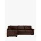 John Lewis Oliver Leather Corner Pack Unit, Dark Leg