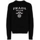 Prada Logo Wool and Cashmere Crewneck Sweater Black