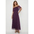 Pleated Strappy Tiered Lace Maxi Dress