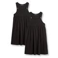 V by Very 2 Pack Girls Jersey School Pinafore Dresses - Black, Black, Size Age: 6-7 Years, Women