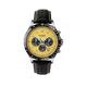 Sekonda Men'S Velocity Black Leather Upper Strap With Yellow Dial Watch