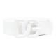 Dolce & Gabbana Logo Plaque Buckle Fastening Belt Leather White/White