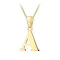 Love GOLD 9ct Gold Plain Initial Pendant Pendant Necklace, Q, Women