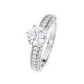 The Love Silver Collection Sterling Silver Cubic Zirconia Vintage Inspired Solitaire Ring, Silver, Size R, Women