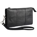 DFV mobile Genuine Leather Case Handbag for LG P714 Optimus L7 II / Optimus L7X Black