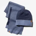 Timberland Ottoman-rib Beanie And Scarf Gift Set For Men In Blue Blue, Size ONE