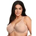 Glamorise Wonderwire Front Close Stretch Lace Bra, Skin, Size 44F, Women