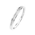 Love DIAMOND 9ct White Gold 0.10ct Diamond Channel Set Half Eternity Ring, Silver, Size M, Women