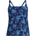 X-back Tankini Top, Women, size: 8, regular, Blue, Spandex/Polyester/Nylon, by Lands' End