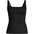 Square Neck Tankini Top, Women, size: 18, regular, Black, Spandex/Nylon-blend, by Lands' End