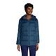 Hooded Wide Channel Down Puffer Jacket, Women, size: 10-12, regular, Blue, Nylon/Down, by Lands' End