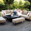 Maze Rattan Ambition Square Corner Dining Set with Rising Table and Free Winter Cover -