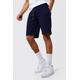 Mens Navy Tall Jersey Shorts With Man Drawcords, Navy