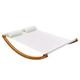 Outsunny Rocking Double Sun Lounger W/ Wooden Frame-White