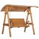 Outsunny 2 Seater Garden Swing Chair, Outdoor Canopy Swing Bench with Adjustable Shade and Solid Wood Frame
