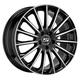 MSW 30 Alloy Wheels In Gloss Black Full Polished Set Of 4 - 18x8 Inch ET30 5x112 PCD, Black/silver