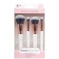 brushworks White & Gold Travel Makeup Brush Set 4 pcs