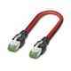 Phoenix Contact Nbc-R4Ac/0,2-93K/r4Ac Patch Cord, Rj45 Plug-Plug, 300mm, Red