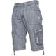 Enzo Mens Cargo Combat Denim Shorts - Grey Cotton - Size 30 (Waist)