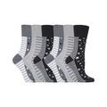 Gentle Grip Womens - 6 Pairs Ladies Non Elastic Socks - GG99 - Grey Cotton - Size UK 4-8