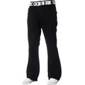Kruze By Enzo Mens Bootcut Denim Jeans - Black Cotton - Size 50 Regular