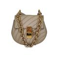 Chloe Womens Vintage Drew Bijou Studded Leather Crossbody Bag Gray - Grey Calf Leather - One Size