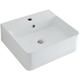 Farington - Modern 460mm x 420mm White Ceramic Rectangular Countertop Wall Mounted Bathroom Basin Sink - Basin Only - Milano