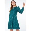 Roman Lace Swing Stretch Dress in Green - Size 24