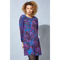 Roman Paisley Print Swing Dress in Magenta - Size 22