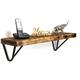 Moderix - Reclaimed Wooden Shelf with Bracket wire 9' 220mm - Colour Burnt - Length 150cm
