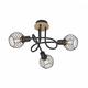 Design ceiling spot black with wood 3-light - Profits