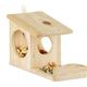 Relaxdays - Squirrel Feeder House, Feeding Station Box, Hanging, Wooden, hwd: 17.5 x 14 x 25 cm, Natural