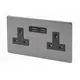 Varilight 13A Grey Double Usb Socket