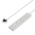 4 Socket 13A White Extension Lead, 3M