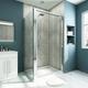 Elegant - 1000 x 760 mm Pivot Hinge Shower Enclosure Shower Screen Door Cubicle with Side Panel